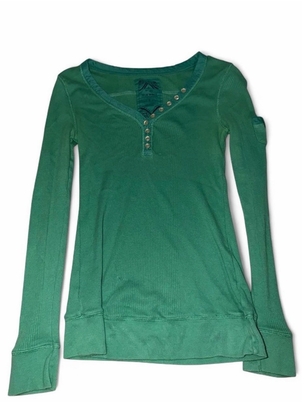 Old Navy Emerald Green Long-Sleeve Henley Top